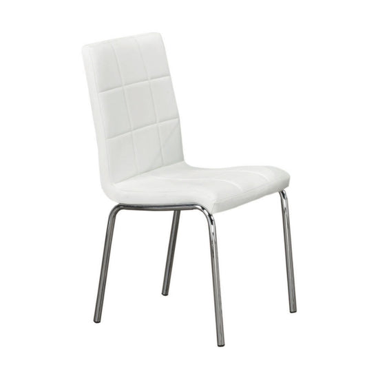 (1761 WHITE)- LEATHER DINING CHAIR