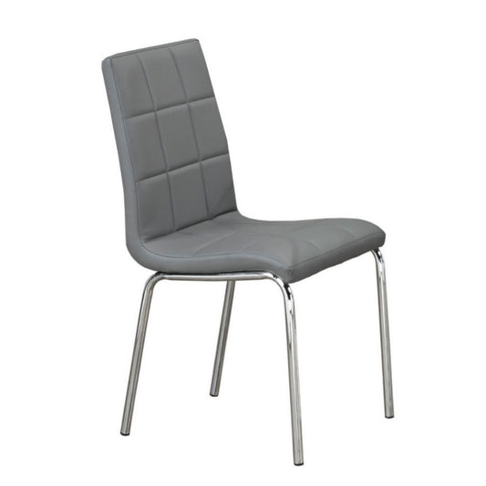 (1762 GREY)- LEATHER DINING CHAIR- INVENTORY CLEARANCE