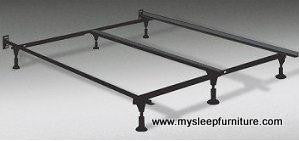 TWIN- DOUBLE- QUEEN- (006L WITH LEGS)- ADJUSTABLE- METAL- BED FRAME- WITH MIDDLE RAIL- (BOX SPRING REQUIRED)