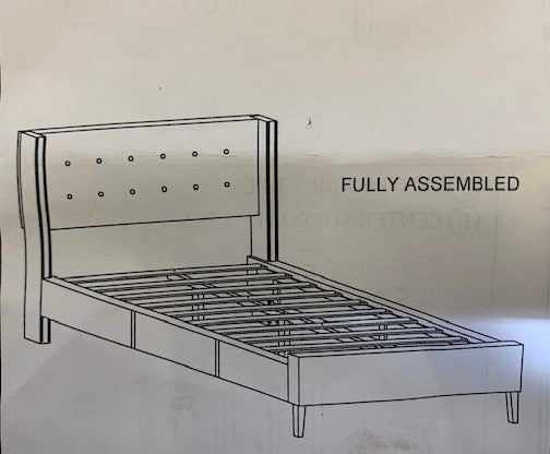 Queen Size - (5435 Dark Grey)- Fabric Bed Frame - With Slats