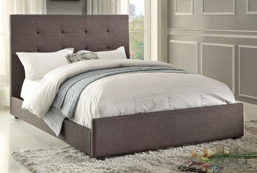 KING SIZE- (1890 GREY)- FABRIC- BED FRAME- (BOX SPRING REQUIRED)