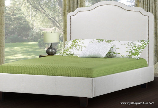 (193R)- LEATHER- CANADIAN MADE- BED FRAME- WITH SLATS- DOUBLE, QUEEN, KING SIZES- 4 COLORS