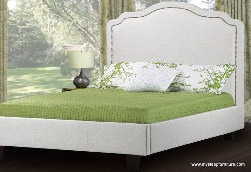 (193R)- FABRIC- CANADIAN MADE- BED FRAME- WITH SLATS- DOUBLE, QUEEN, KING SIZES- 4 COLORS