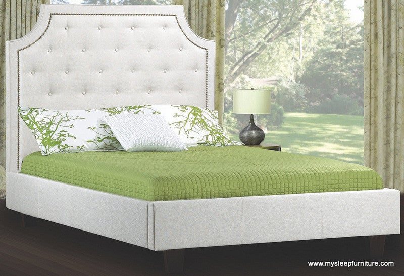 KING SIZE- (198R)- BONDED LEATHER- CANADIAN MADE- BED FRAME- WITH SLATS- (DELIVERY AFTER 2 MONTHS)