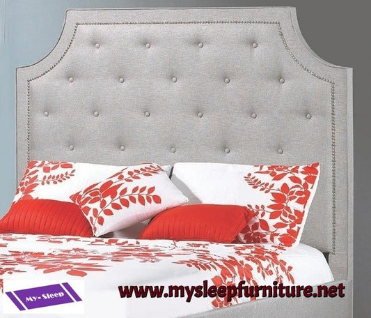 KING SIZE- (198R LIGHT GREY)- FABRIC- CANADIAN MADE- HEADBOARD- (DELIVERY AFTER 2 MONTHS)