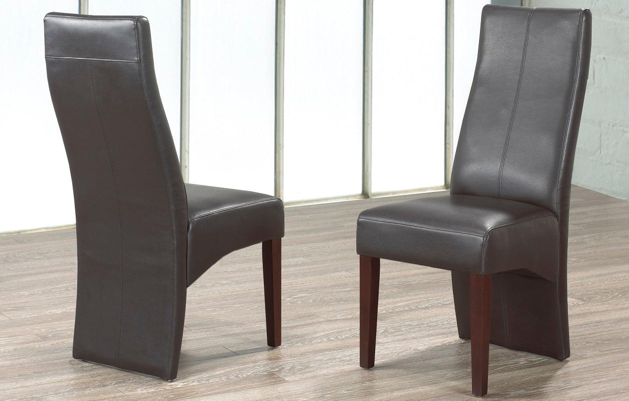 (200 ESPRESSO- 2 PACK)- LEATHER- DINING CHAIRS