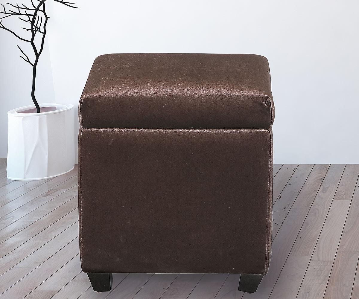 (2012 BROWN)- LEATHER- SQUARE OTTOMAN- WITH STORAGE