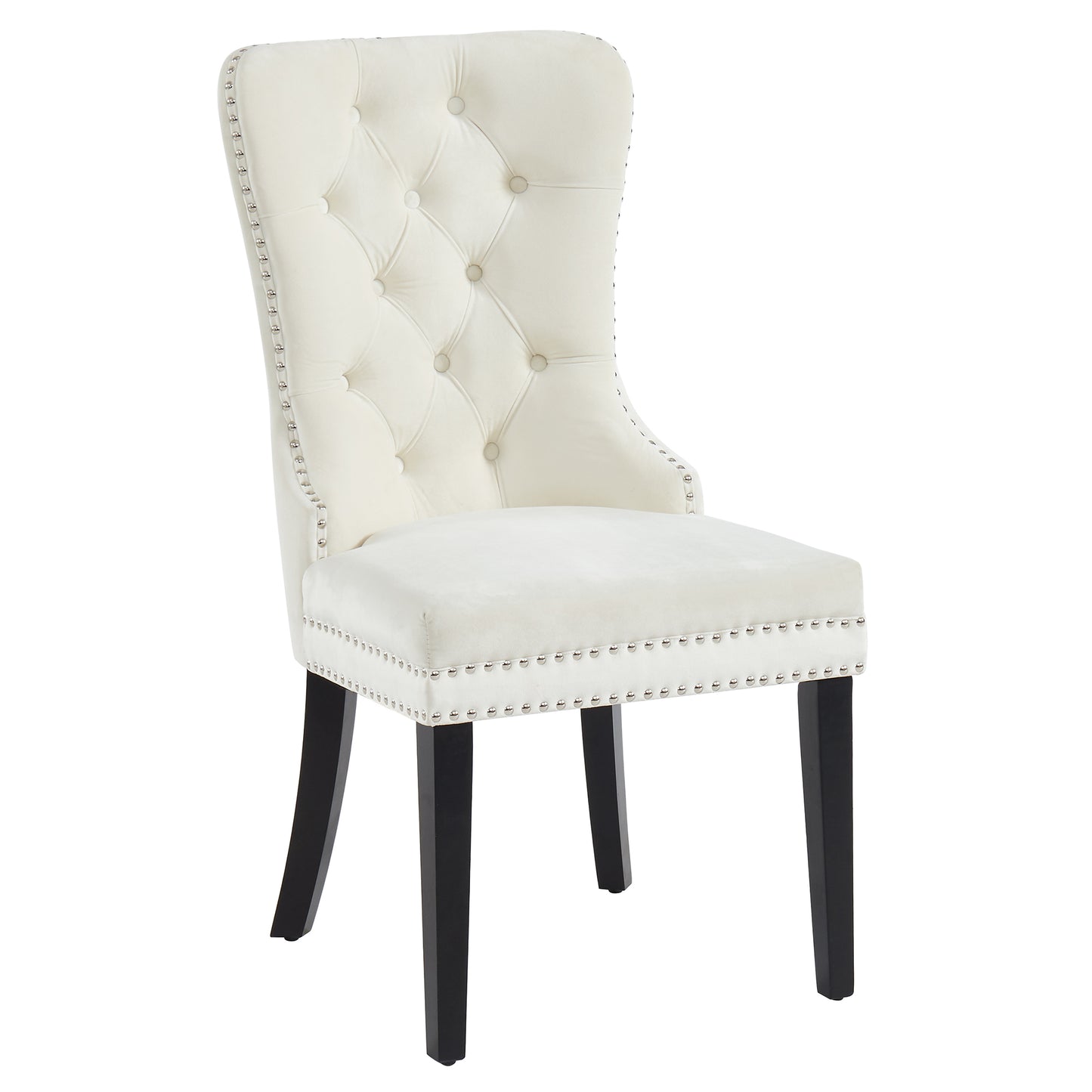 (RIZZO IVORY- 2 PACK)- VELVET FABRIC- DINING CHAIRS