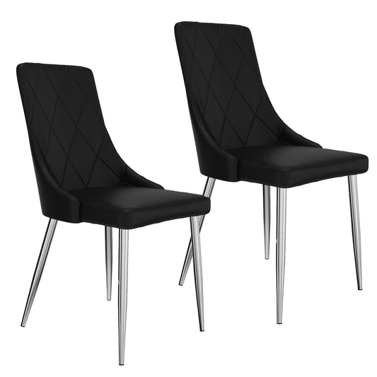 (DEVO BLACK- 2 PACK)- LEATHER DINING CHAIRS