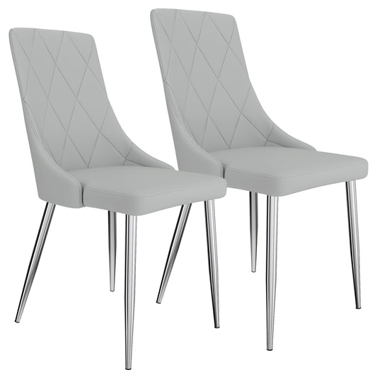 (DEVO LIGHT GREY- 2 PACK)- LEATHER DINING CHAIRS