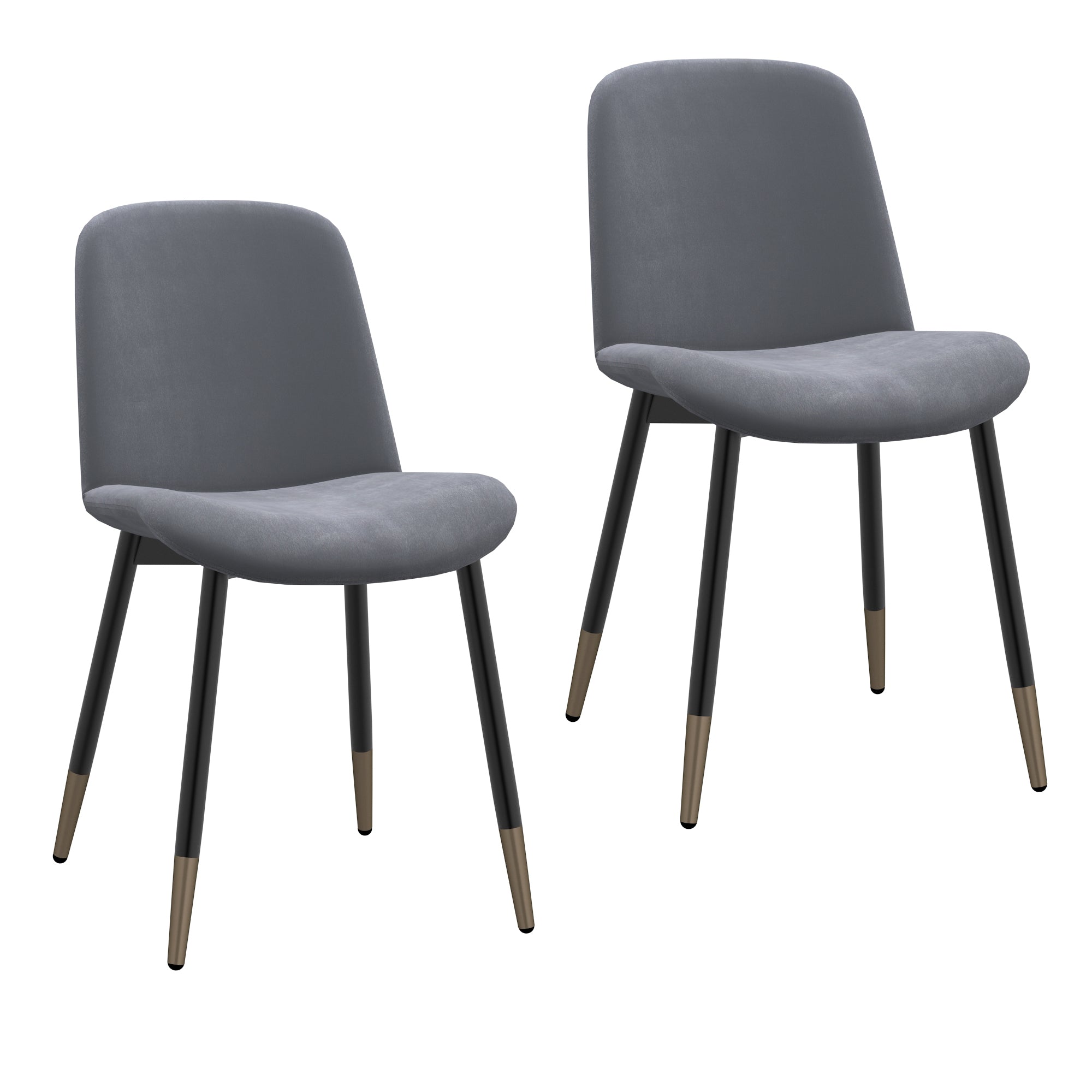 (GABI GREY- 2 PACK)- VELVET FABRIC- DINING CHAIRS – MySleep Furniture