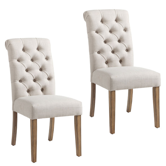 (MELIA BEIGE- 2 pack)- FABRIC- DINING CHAIR