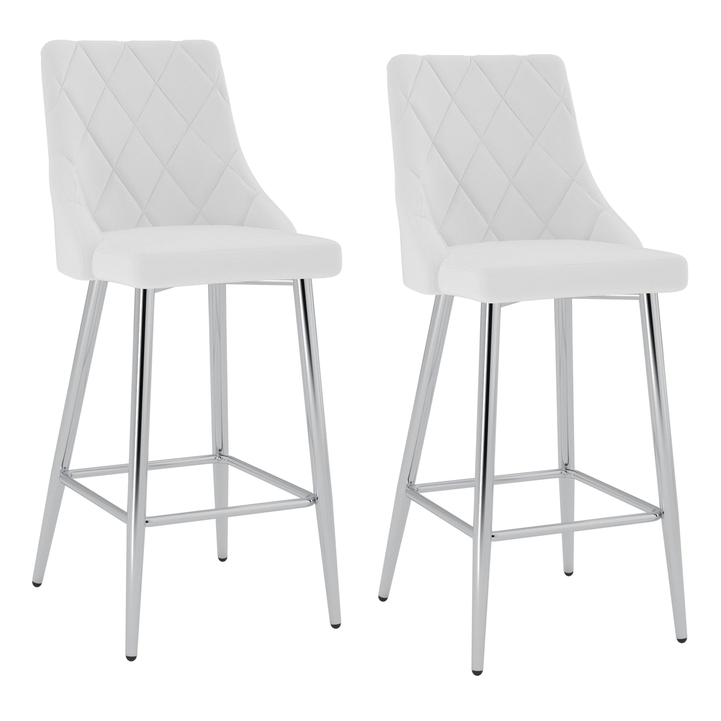 (DEVO WHITE- 2 PACK)- LEATHER COUNTER STOOLS