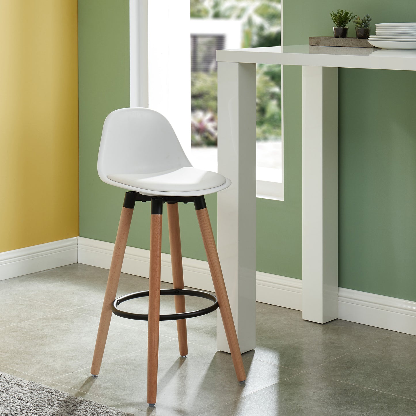 (DIABLO WHITE - 2 PACK) - LEATHER - COUNTER STOOLS
