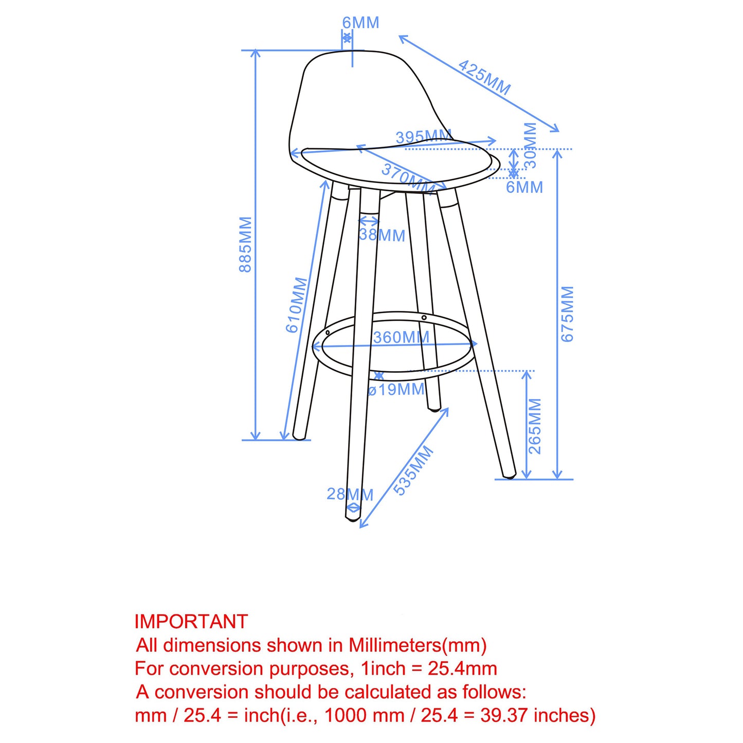 (DIABLO BLACK- 2 PACK)- PLASTIC COUNTER STOOLS