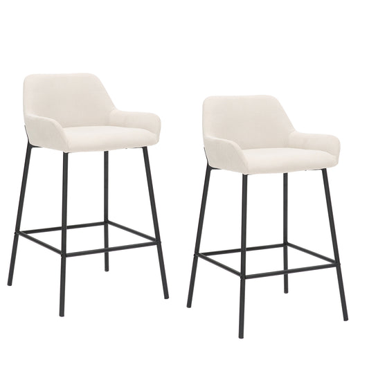 (BAILY BEIGE- 2 PACK)- VELVET FABRIC COUNTER STOOLS- out of stock until September 16, 2023