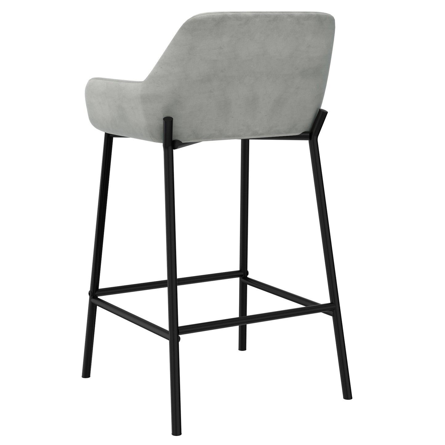 (BAILY GREY- 2 PACK)- VELVET FABRIC COUNTER STOOLS
