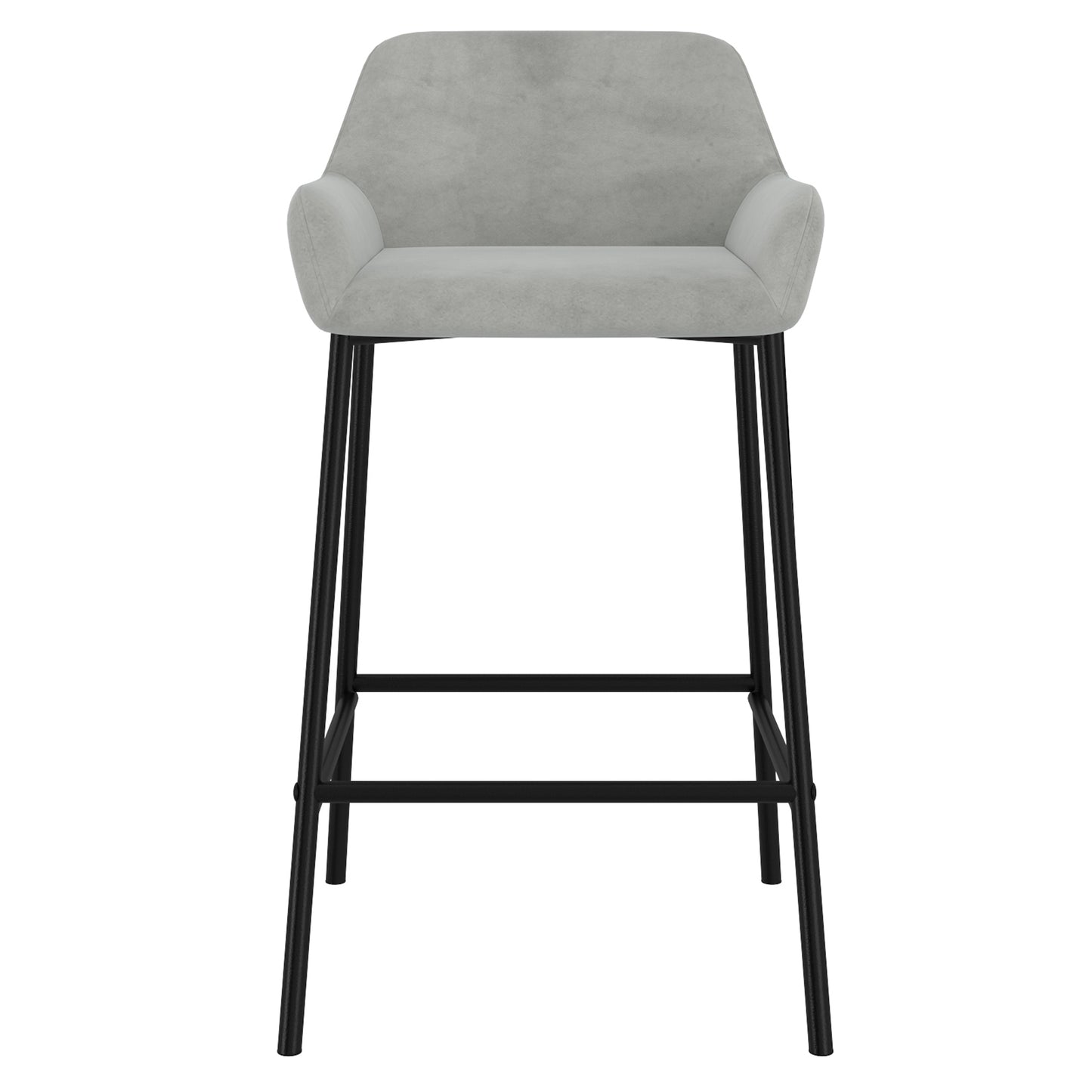 (BAILY GREY- 2 PACK)- VELVET FABRIC COUNTER STOOLS