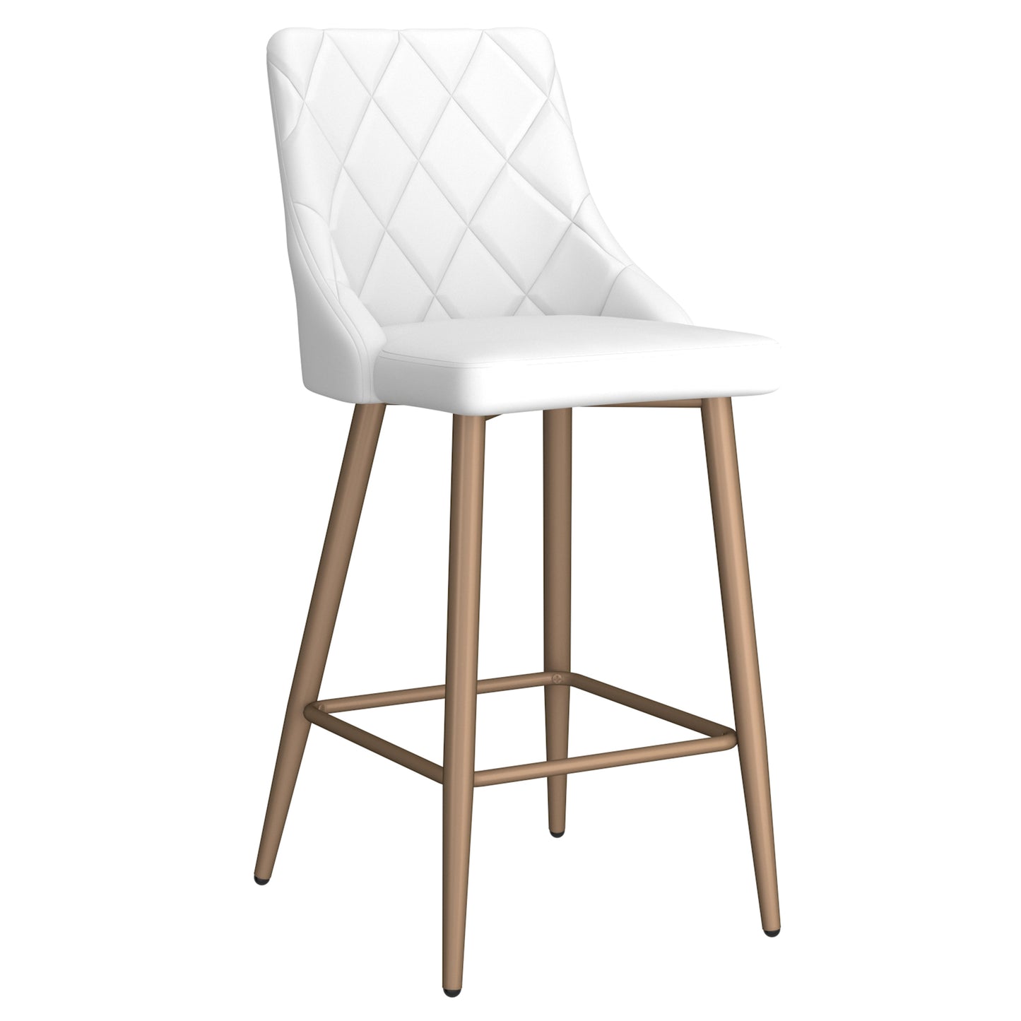 (ANTOINE WHITE- 2 PACK) - LEATHER COUNTER STOOLS