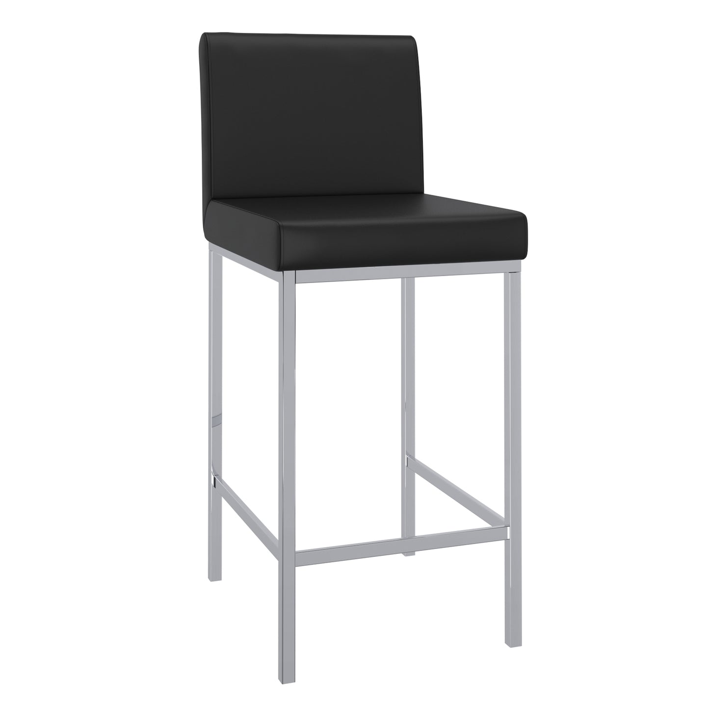 (PORTO BLACK- 2 PACK) - LEATHER COUNTER STOOLS