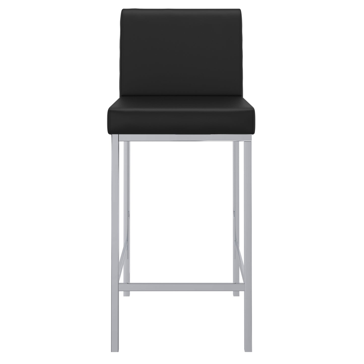 (PORTO BLACK- 2 PACK) - LEATHER COUNTER STOOLS