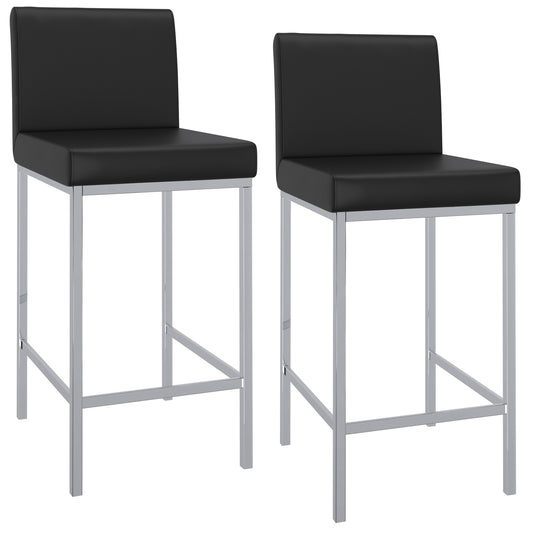 (PORTO BLACK- 2 PACK) - LEATHER COUNTER STOOLS