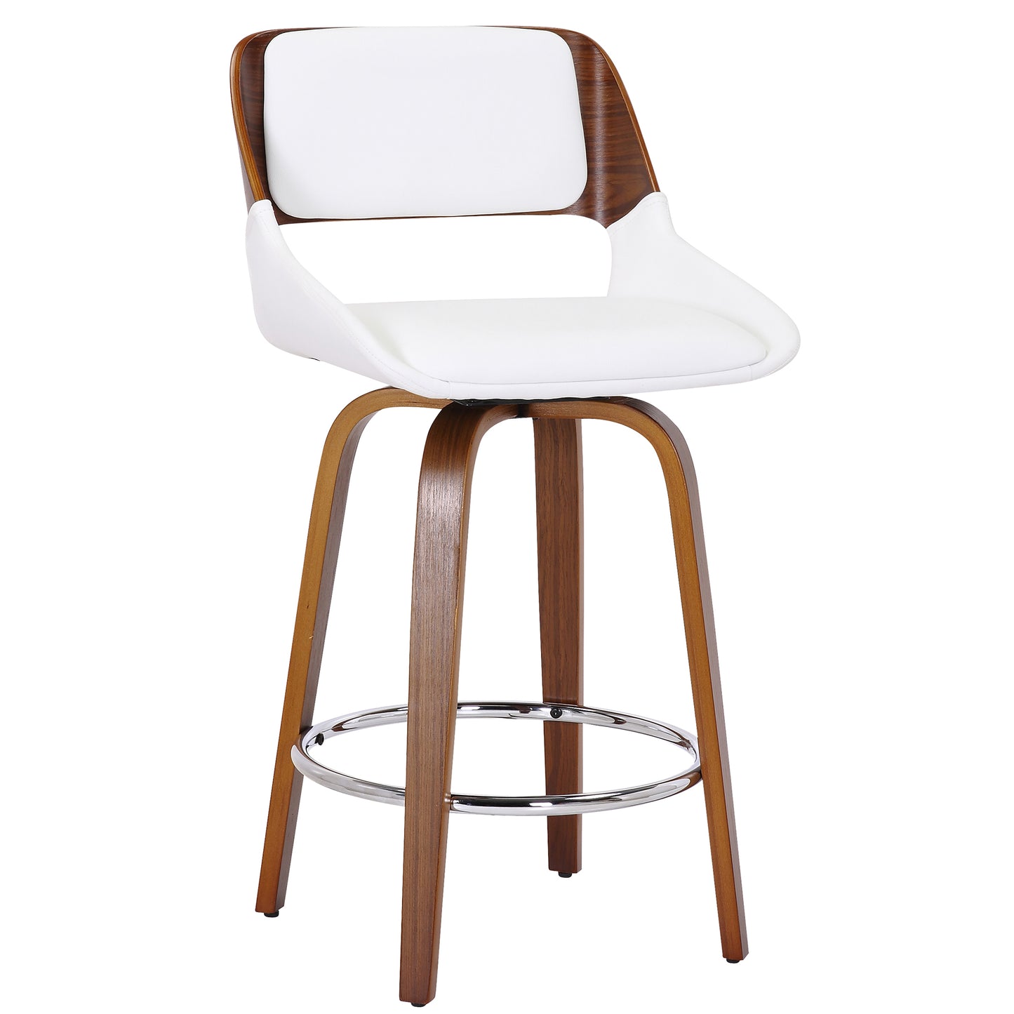 (HUDSON WHITE)- LEATHER COUNTER STOOL