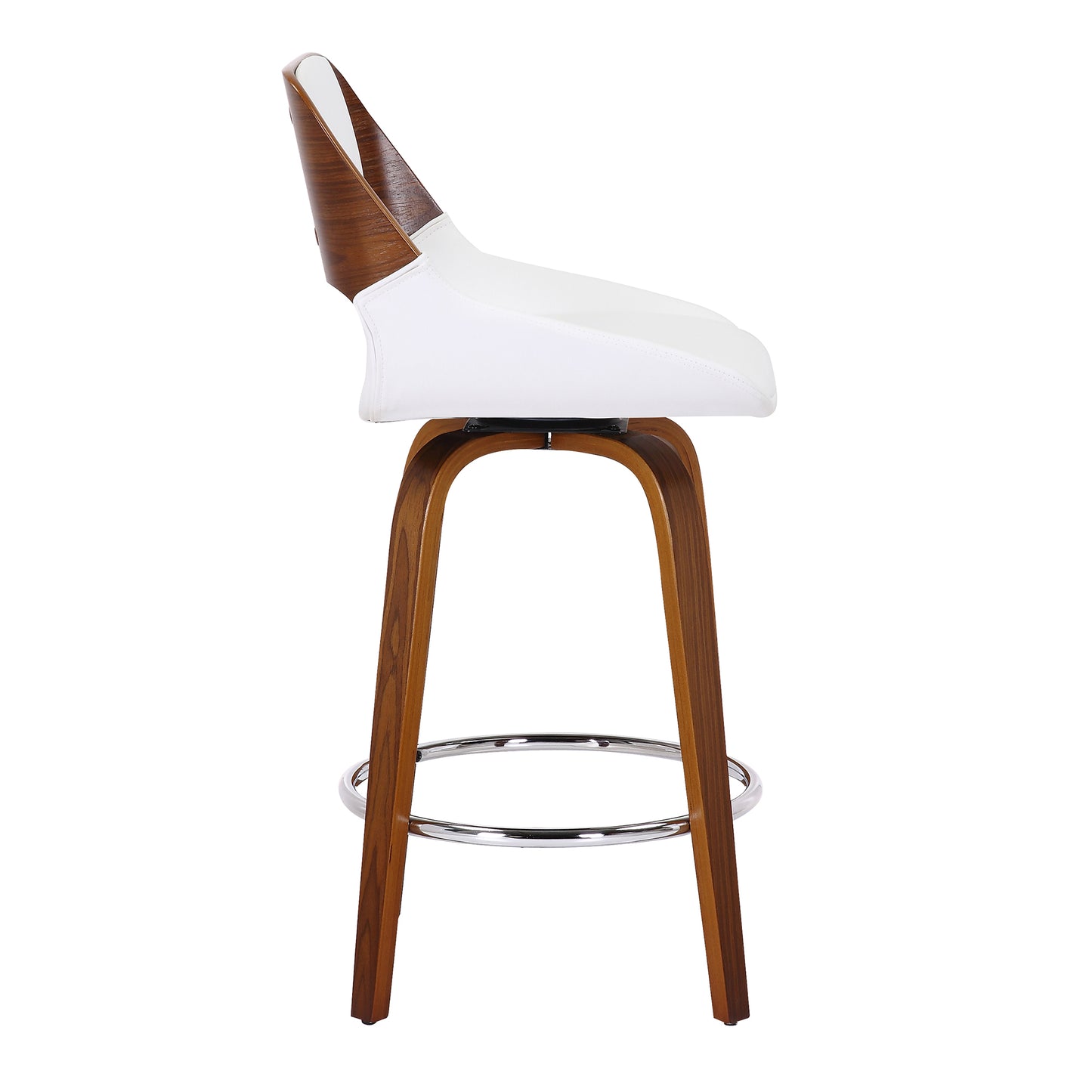 (HUDSON WHITE)- LEATHER COUNTER STOOL