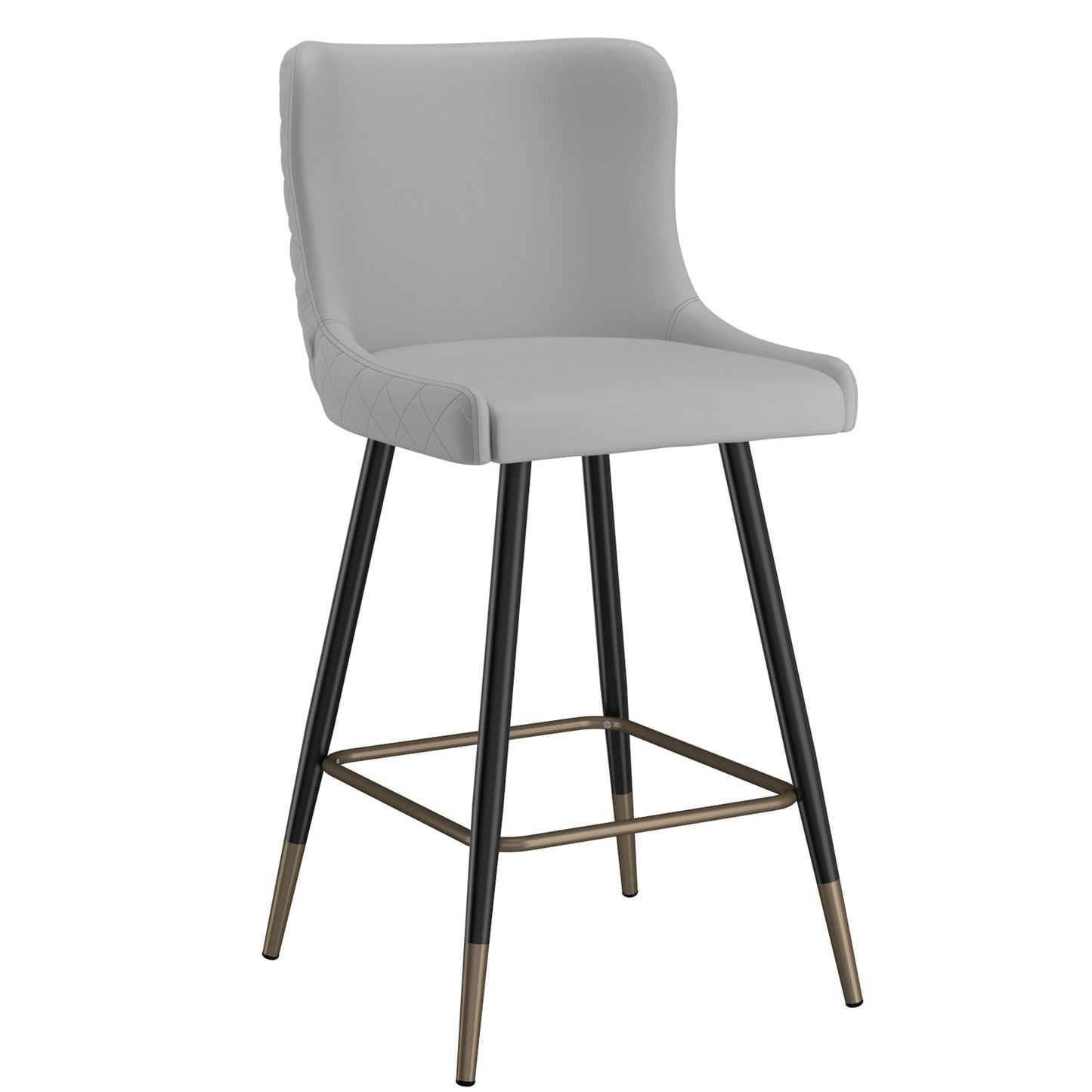 (XANDER LIGHT GREY- 2 PACK) - LEATHER COUNTER STOOLS