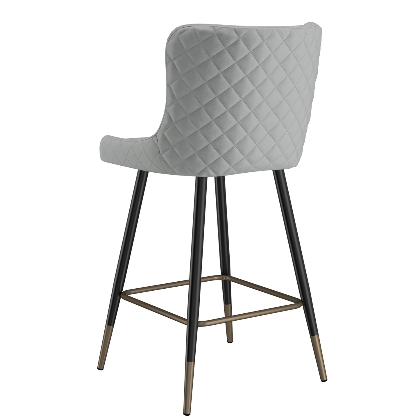 (XANDER LIGHT GREY- 2 PACK) - LEATHER COUNTER STOOLS