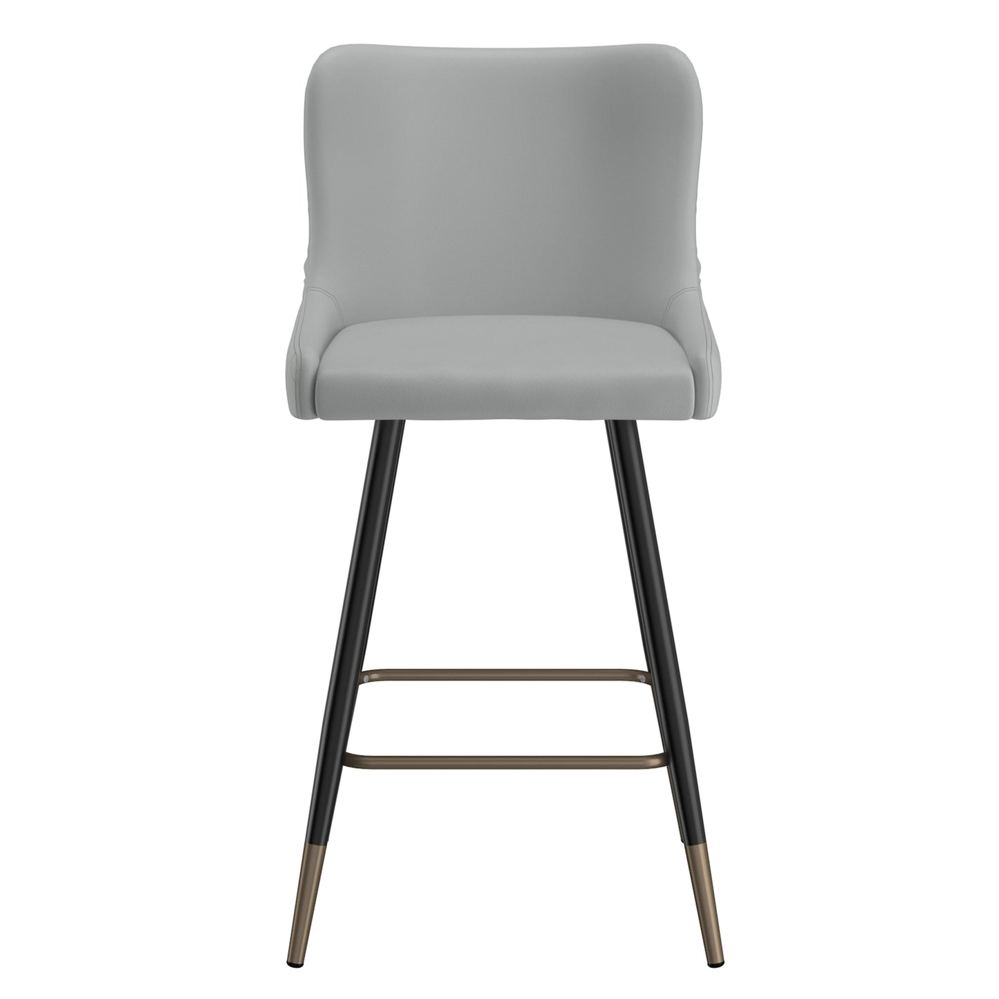 (XANDER LIGHT GREY- 2 PACK) - LEATHER COUNTER STOOLS