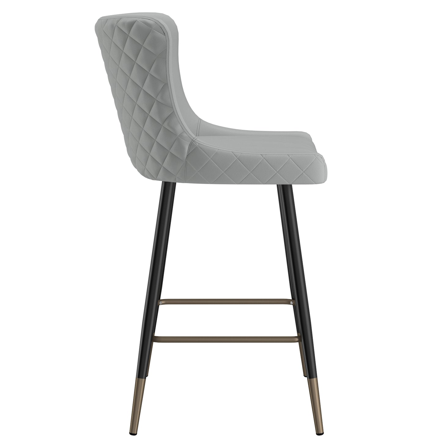 (XANDER LIGHT GREY- 2 PACK) - LEATHER COUNTER STOOLS