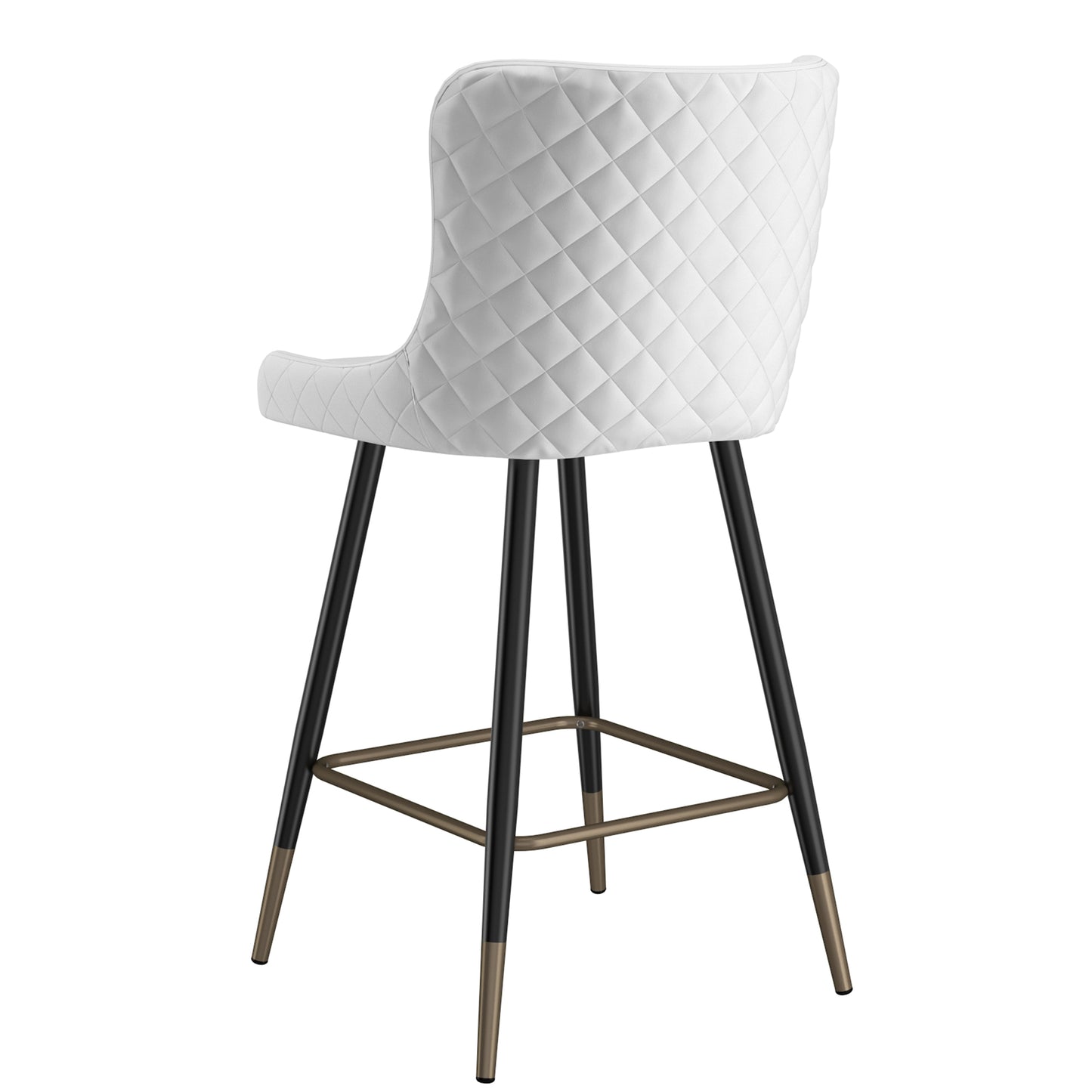 (XANDER WHITE- 2 PACK) - LEATHER COUNTER STOOLS