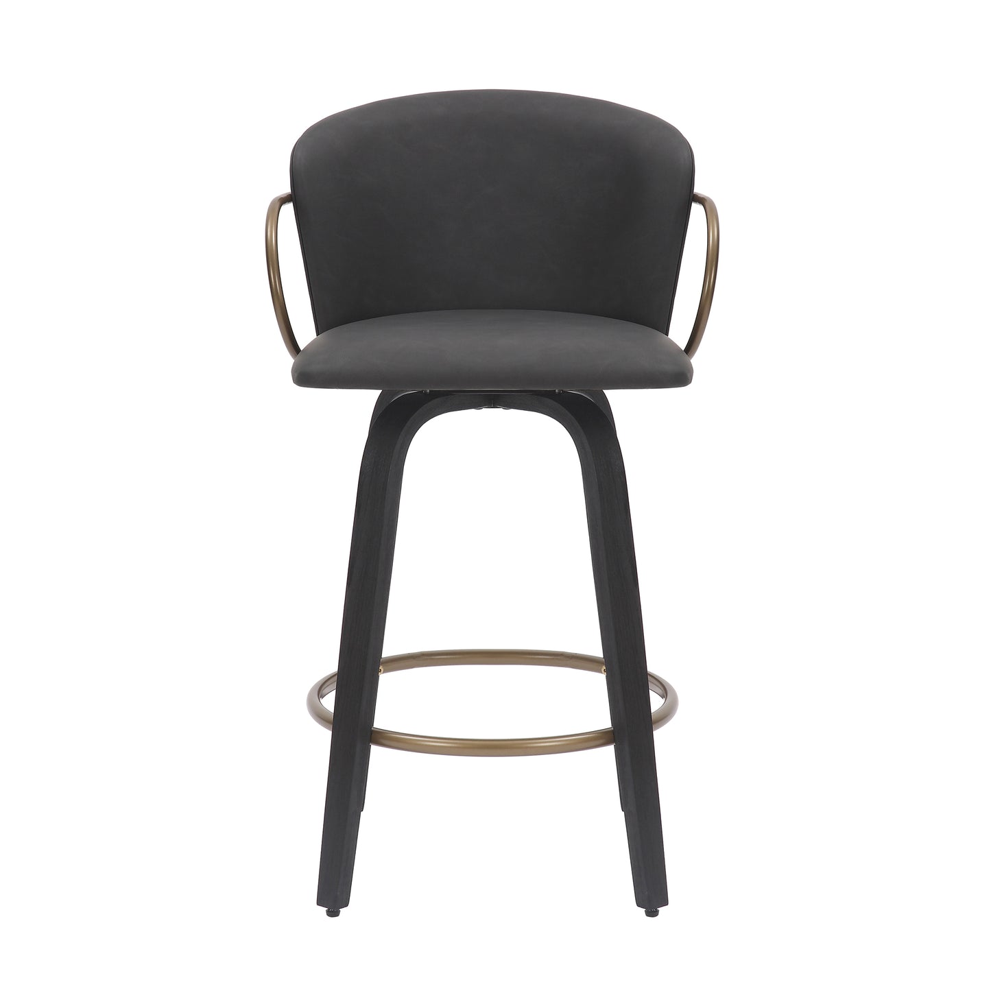 (LAWSON CHARCOAL- 2 PACK)- SWIVEL- LEATHER COUNTER STOOLS- OUT OF STOCK UNTIL MARCH 30, 2024