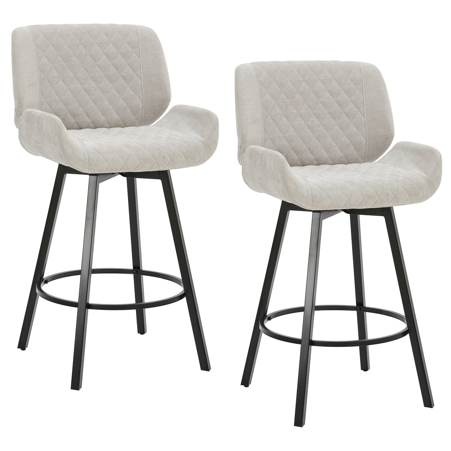 (FRASER GREY- 2 PACK)- FABRIC COUNTER STOOL
