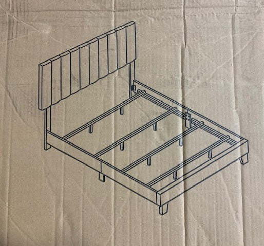 KING SIZE- (2118 DARK GREY)- FABRIC BED FRAME- (BOX SPRING REQUIRED)