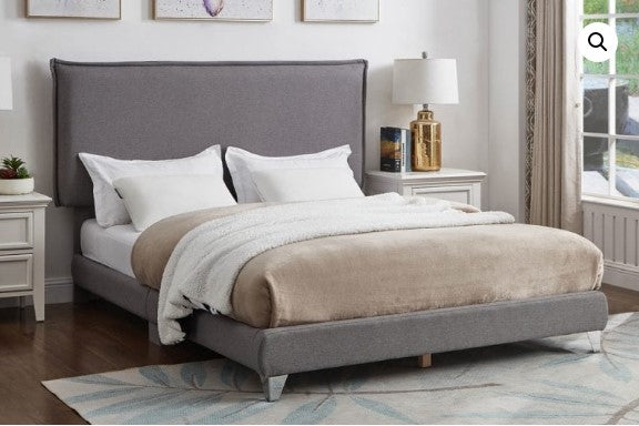 TWIN (SINGLE) SIZE- (2172 GREY)- FABRIC- BED FRAME- (BOX SPRING REQUIRED)