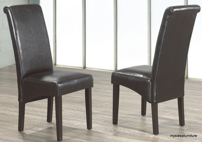 (220 ESPRESSO- 2 PACK)- LEATHER- ROLLBACK- DINING CHAIRS