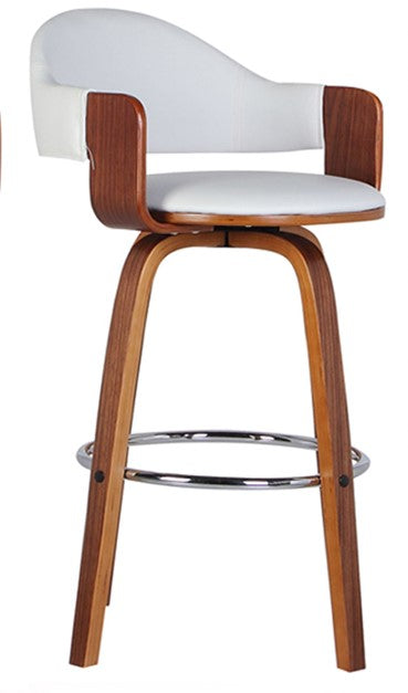 (2219 WHITE)- LEATHER COUNTER STOOL
