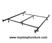 QUEEN- KING SIZE- (T56 DOUBLE ENDED)- METAL BED FRAME- WITH MIDDLE SUPPORT- WITH WHEELS- (BOX SPRING REQUIRED)