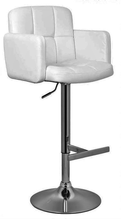 (2307 WHITE)- PU LEATHER BAR STOOL