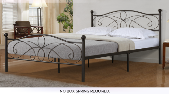 QUEEN SIZE- (2315 BRONZE)- METAL- BED FRAME- WITH SLATTED PLATFORM- OUT OF STOCK