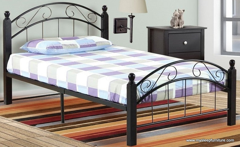 TWIN (SINGLE) SIZE- (2320 BLACK)- METAL BED FRAME- WITH SLATTED PLATFORM- INVENTORY CLEARANCE