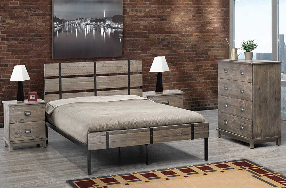 TWIN (SINGLE) SIZE- (2337 GREY)- METAL- BED FRAME- WITH CAGE SLATS
