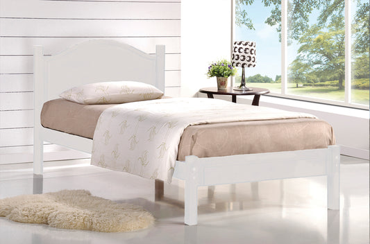 DOUBLE (FULL) SIZE- (2342 WHITE)- WOOD BED FRAME- WITH SLATS- OUT OF STOCK UNTIL DECEMBER 27, 2023