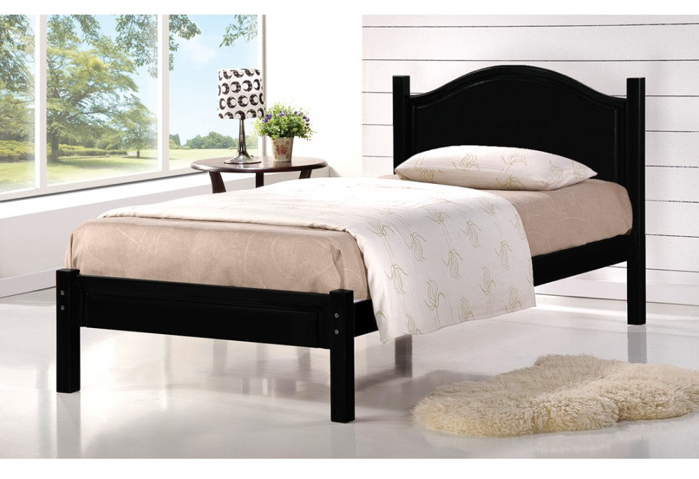 TWIN (SINGLE) SIZE- (2342 ESPRESSO)- WOOD BED FRAME- WITH SLATS- OUT OF STOCK UNTIL DECEMBER 26, 2023