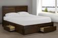 DOUBLE (FULL) SIZE- (2368 BROWN)- WOOD BED FRAME- WITH DRAWERS- WITH SLATS