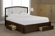 QUEEN SIZE- (2370 BROWN)- WOOD BED FRAME- WITH DRAWERS- WITH SLATS