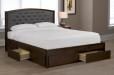 DOUBLE (FULL) SIZE- (2376 BROWN)- WOOD- BED FRAME- WITH DRAWERS ON 3 SIDES