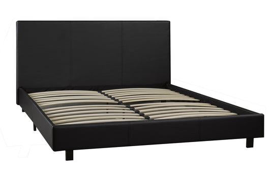 QUEEN SIZE- (3032 BLACK)- LEATHER- BED FRAME- WITH SLATS- OUT OF STOCK UNTIL AUGUST 16, 2023